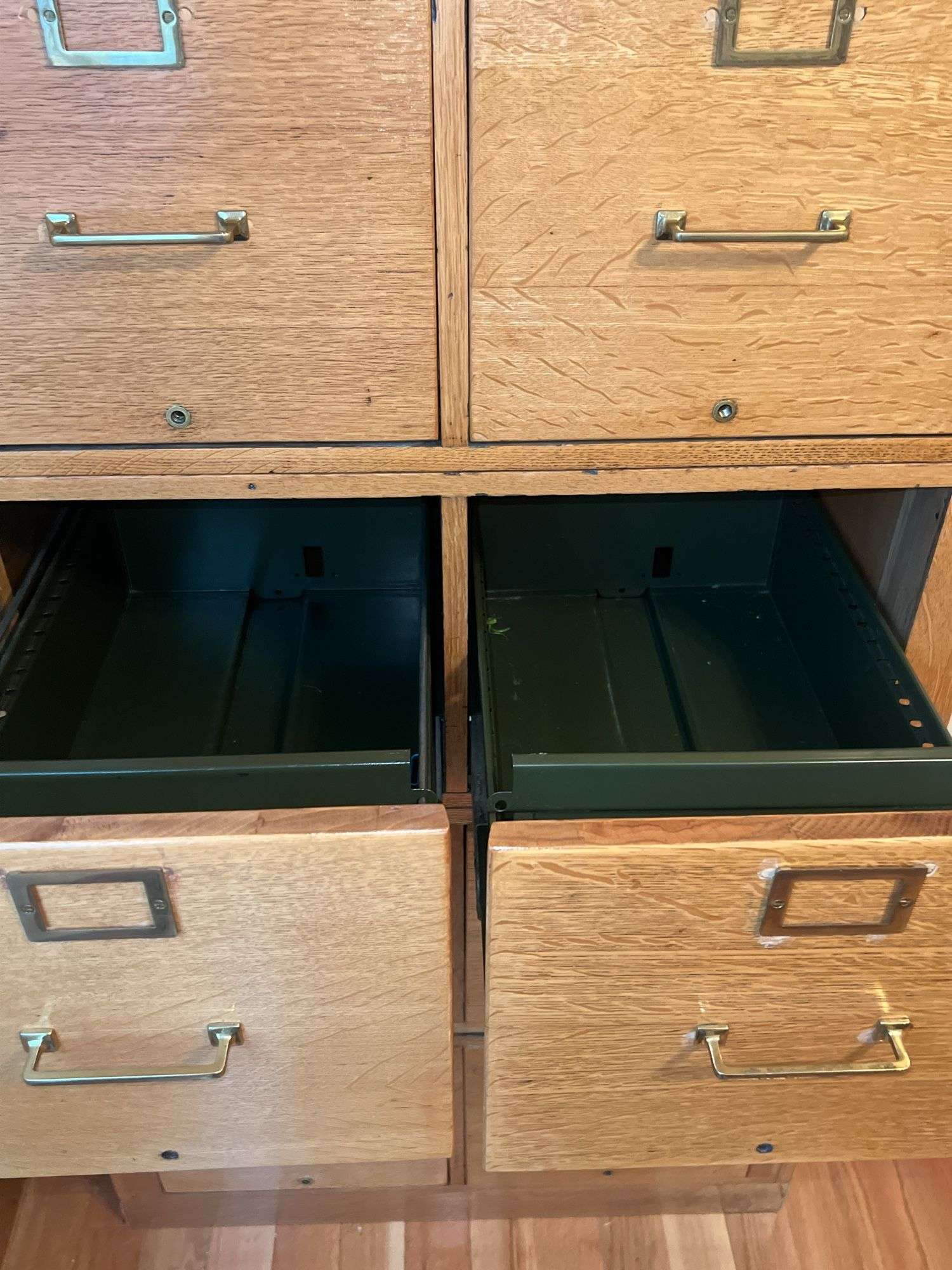 The Globe-Wernicke Co. Oak Stackable Filing Cabinet Tower (4pcs)