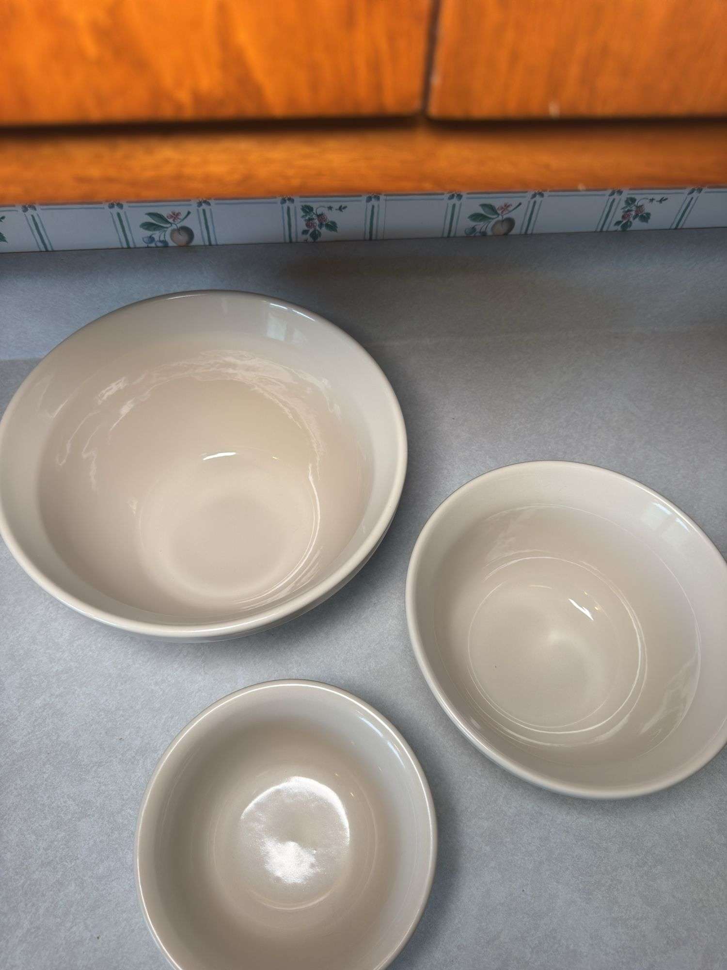 3 LONGABERGER POTTERY MIXING BOWLS