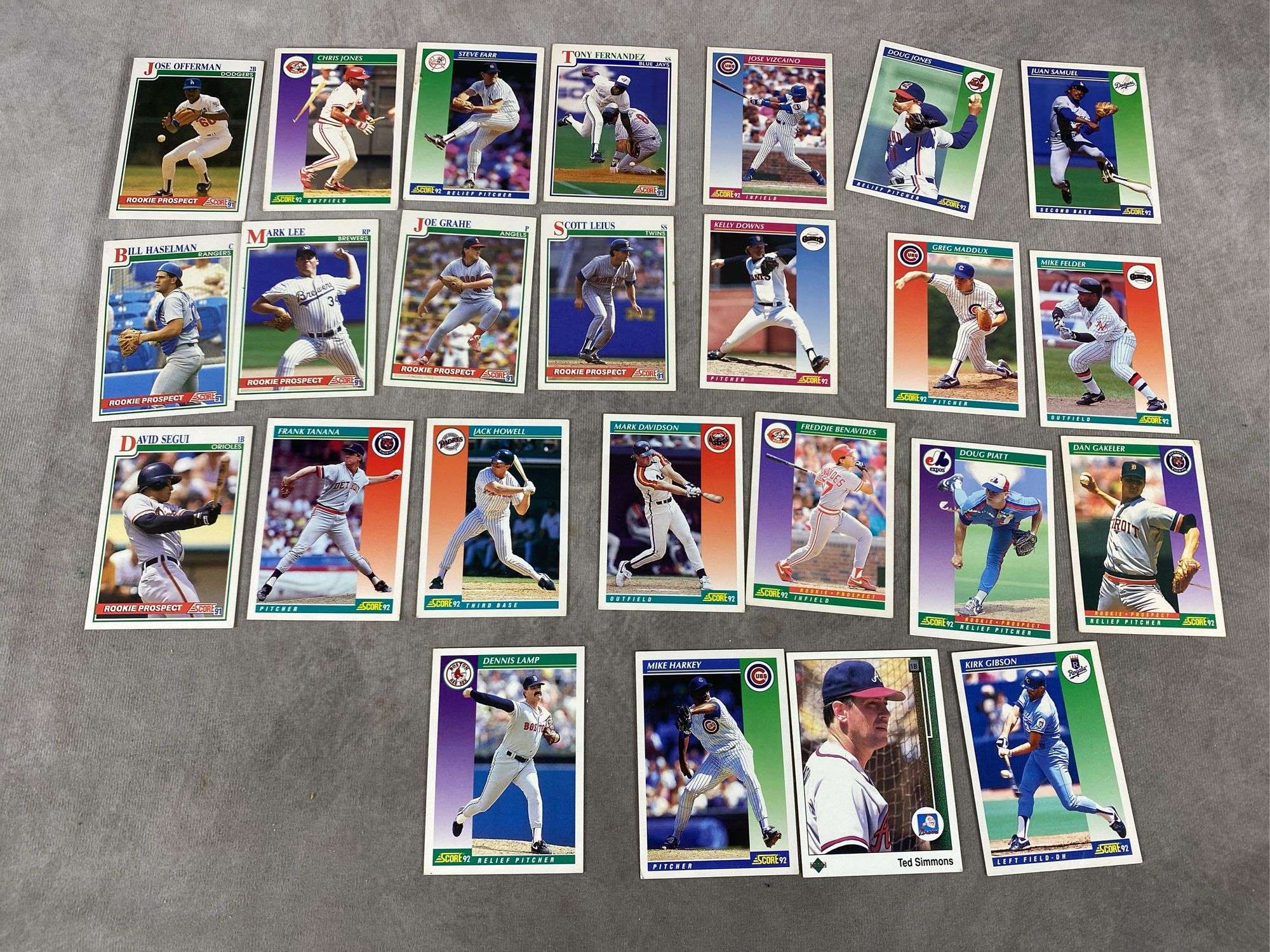 1991 & 1992 SCORE Baseball Cards