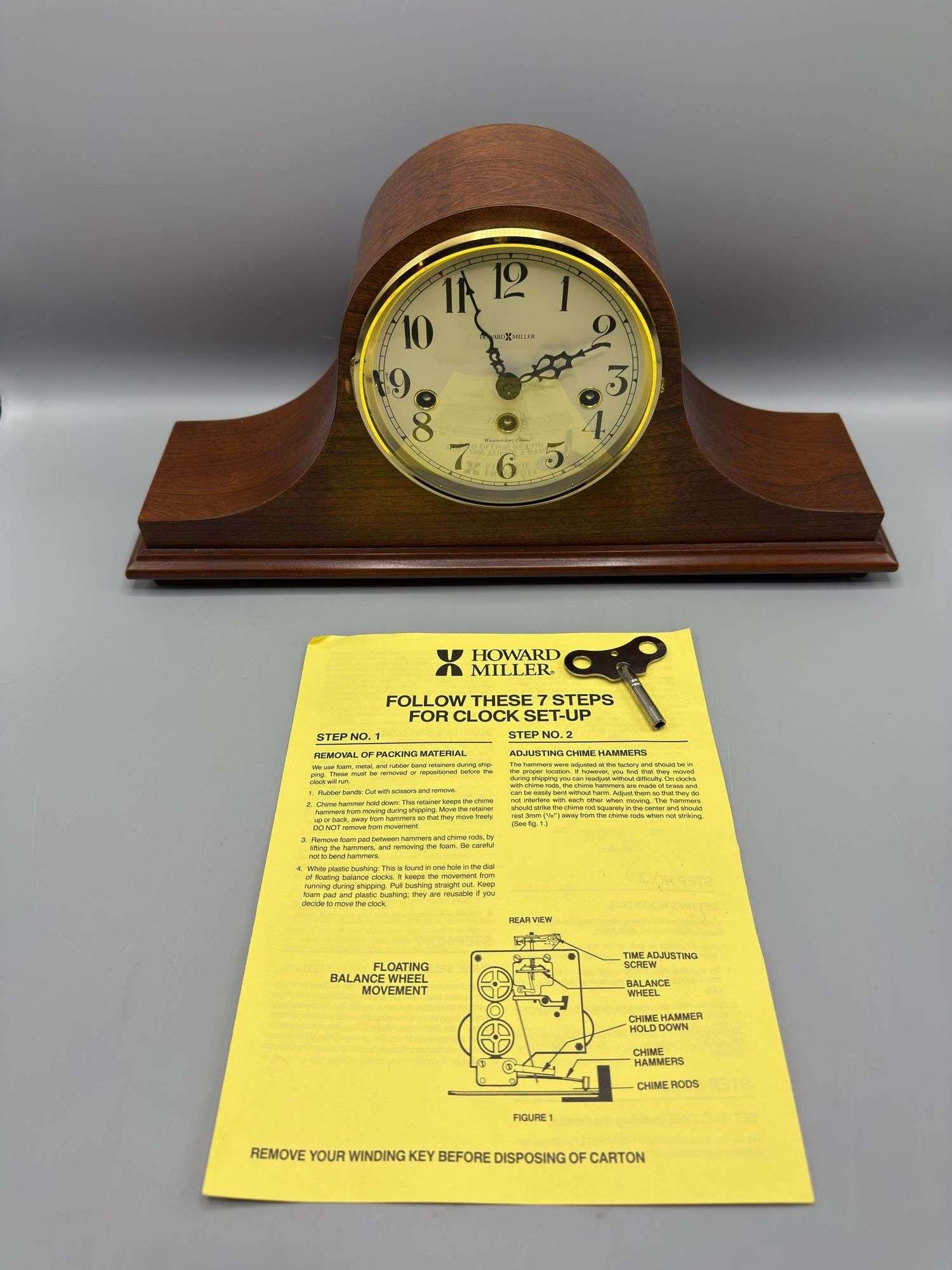 VINTAGE HOWARD MILLER MANTLE CLOCK