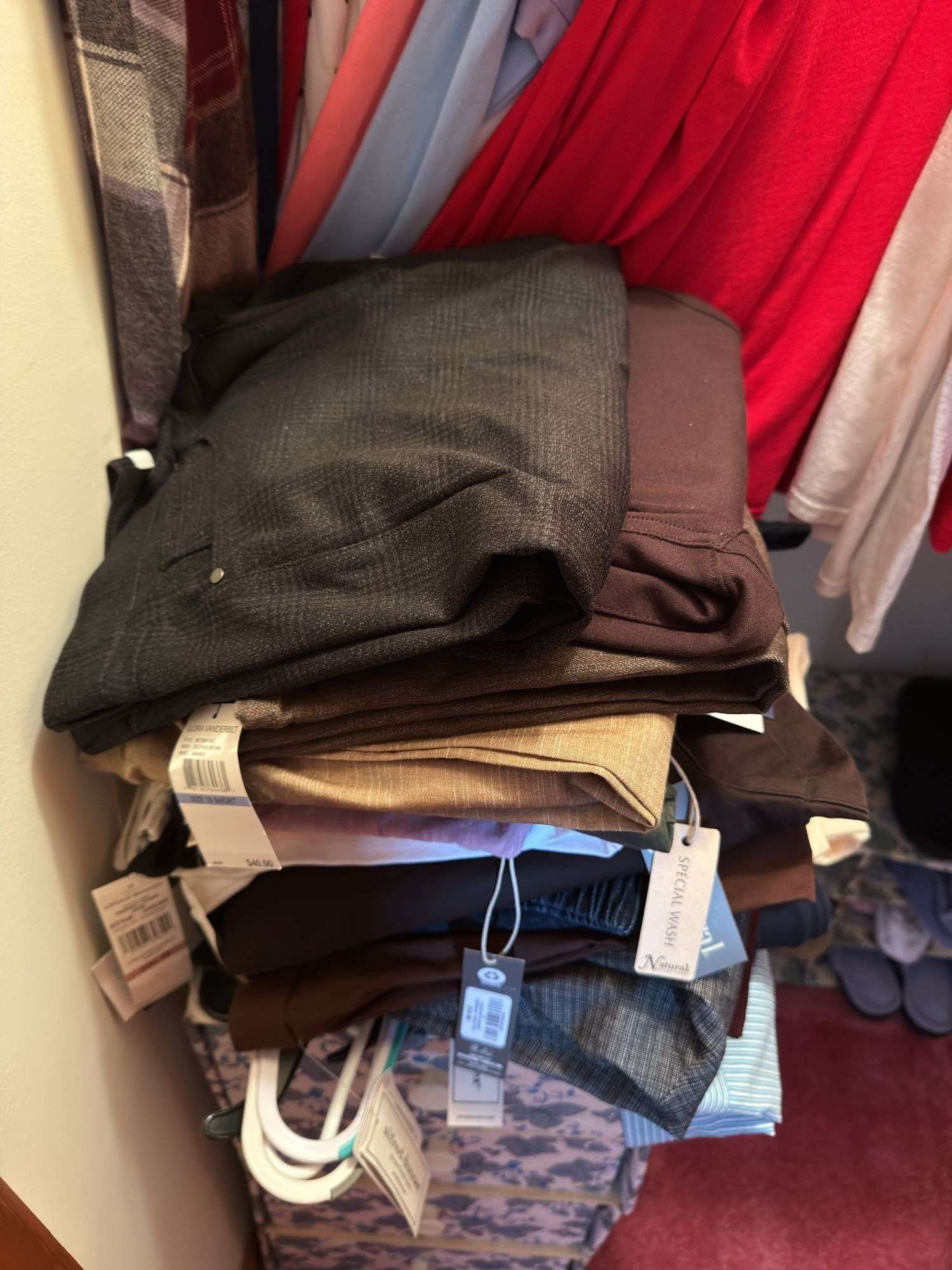 CONTENTS OF CLOSET INCLUDING ORGANIZERS AND CONTENTS, ROD OF CLOTHING
