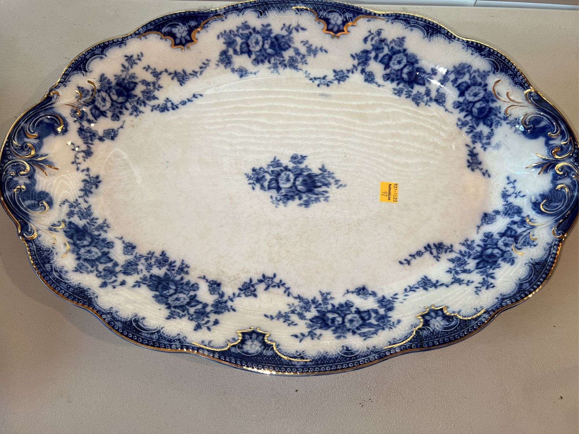 Blue Hand Painted Porcelain Serving Platter