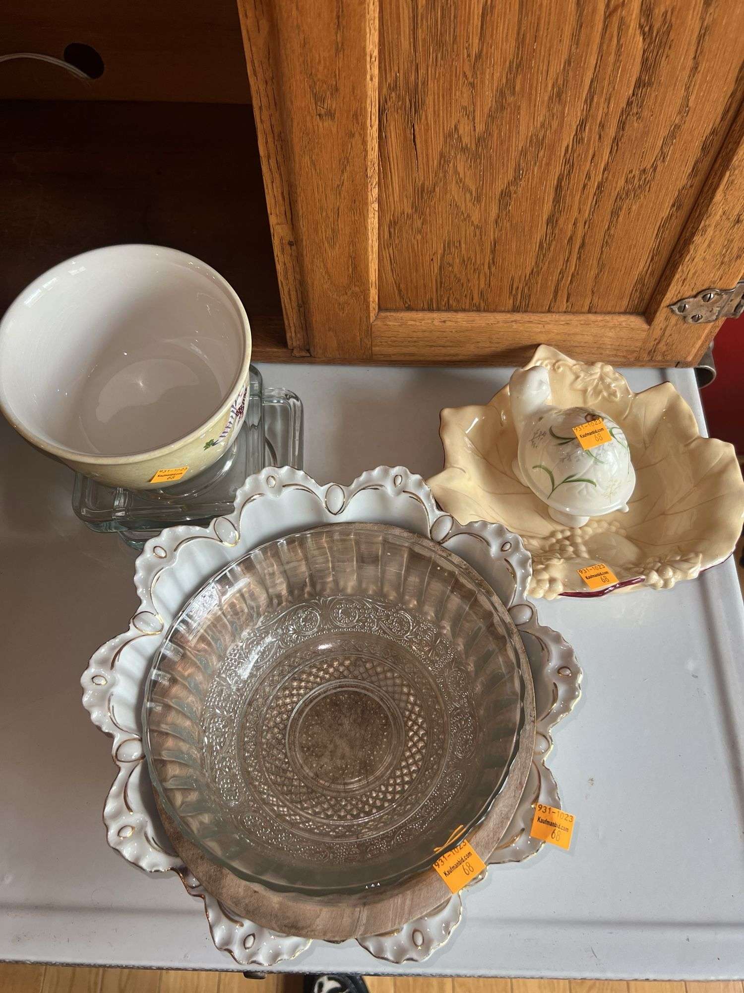 Assorted Glassware and Wooden Bowl