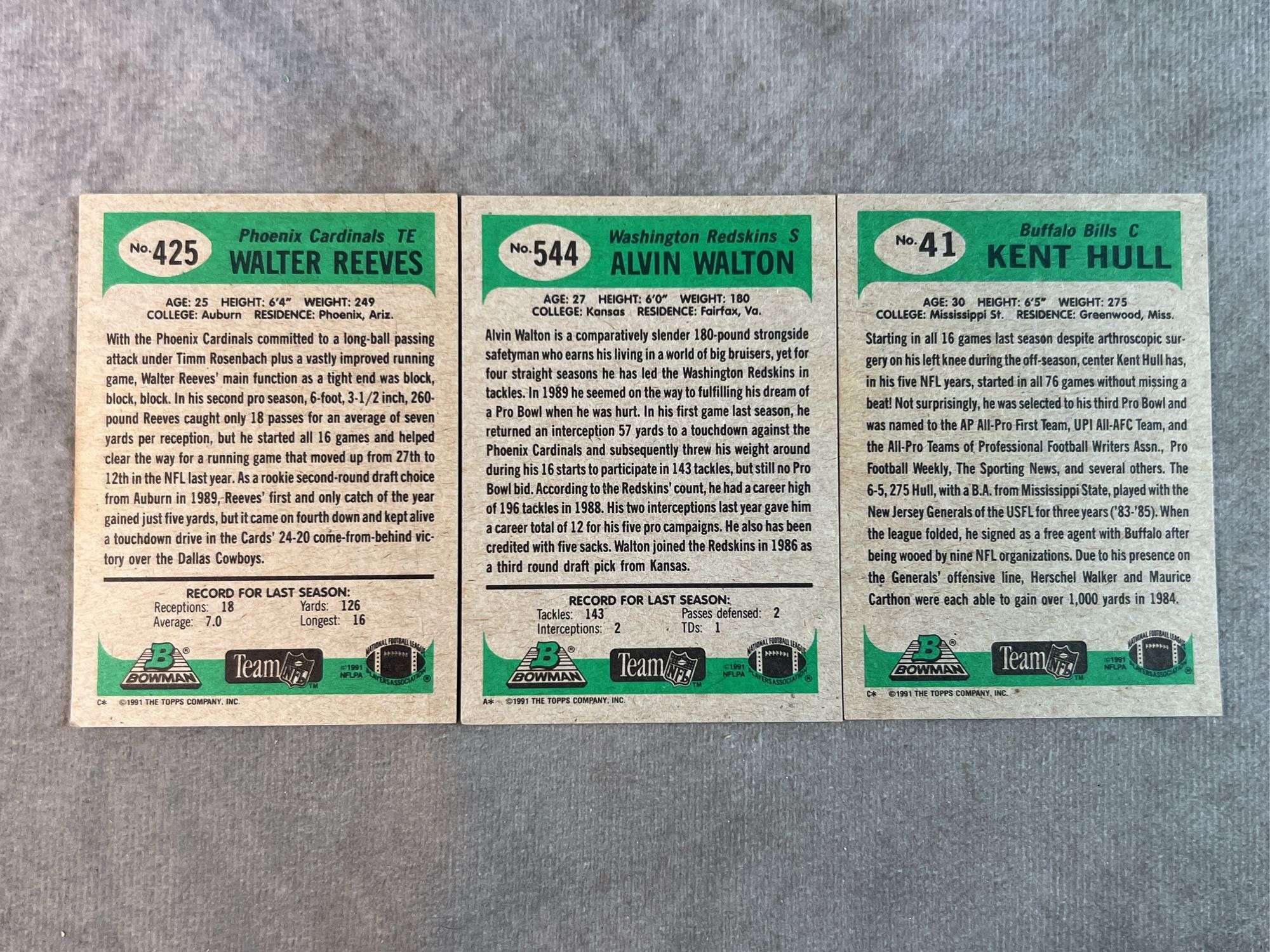 1991 Bowman Football Cards