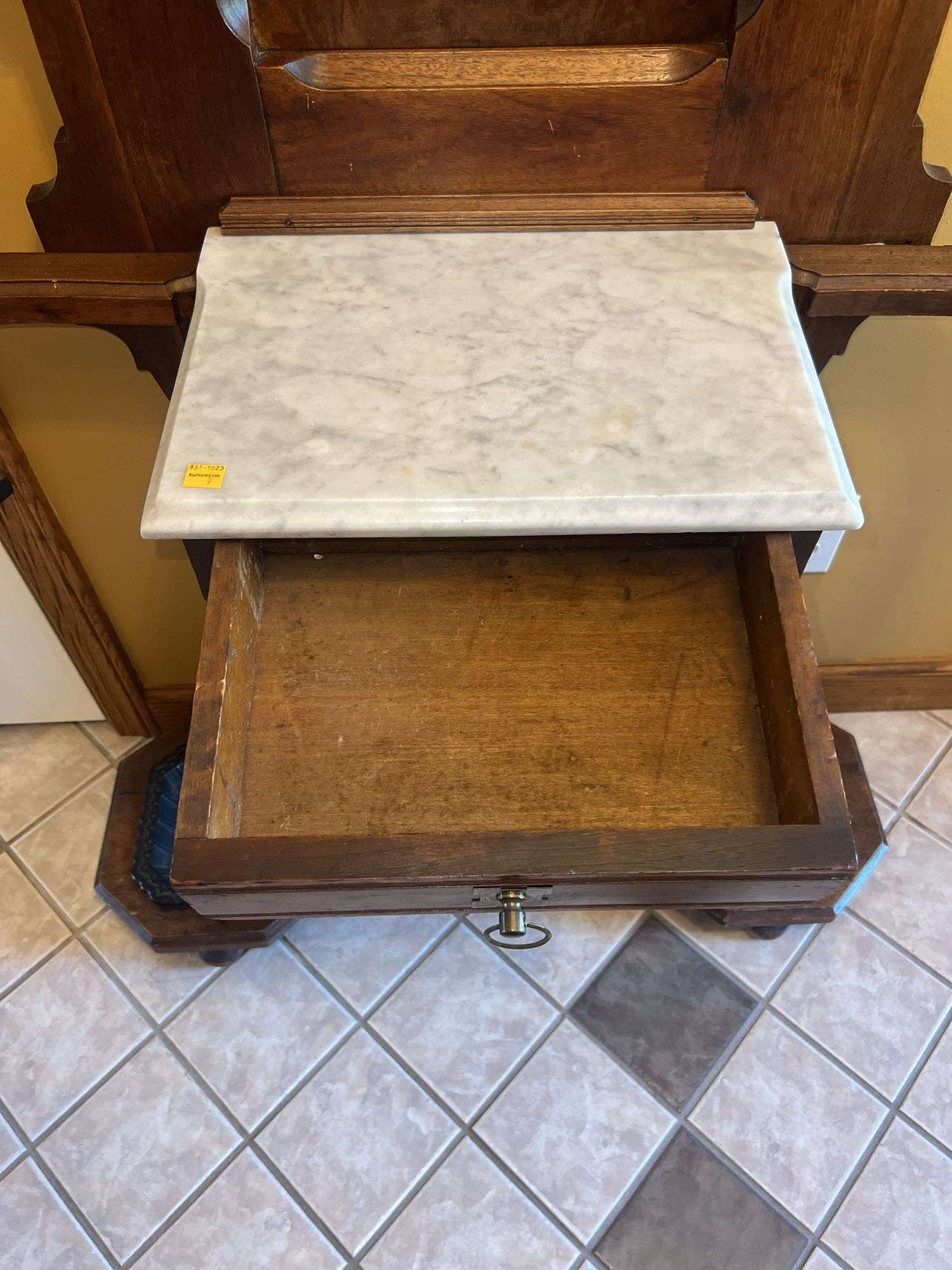 Antique Marble Top Hall Tree