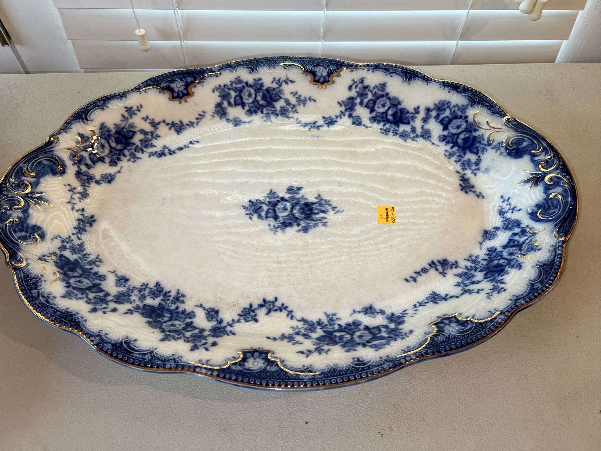 Blue Hand Painted Porcelain Serving Platter