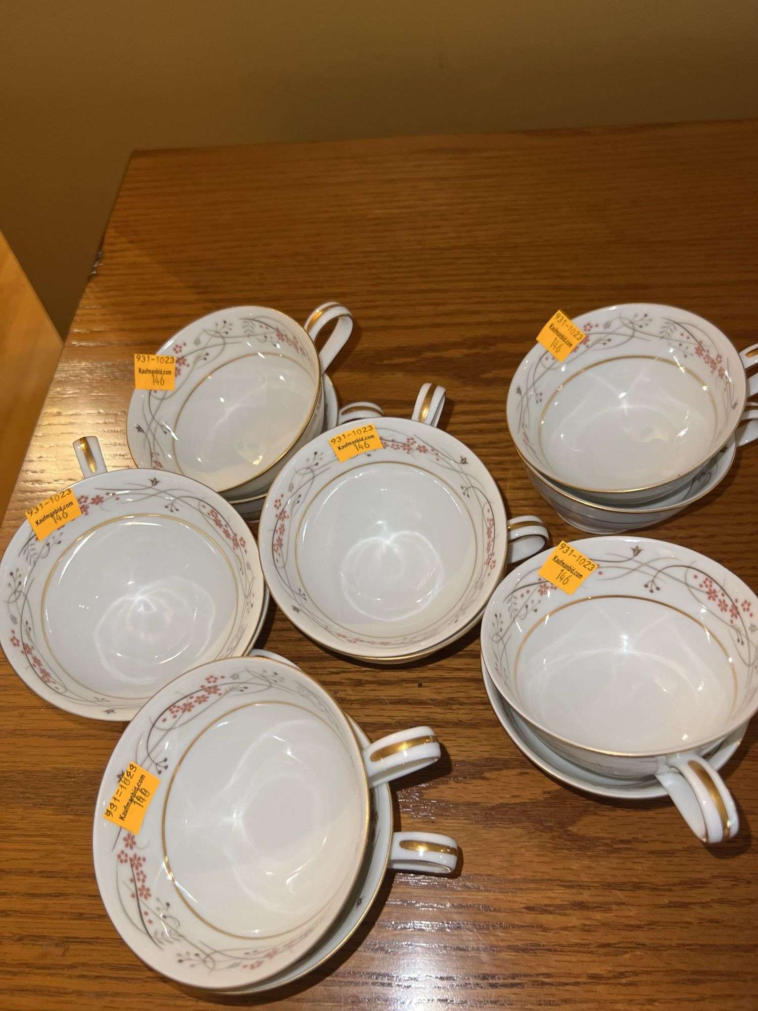 Noritake Calvert Pattern Fine China Teacups