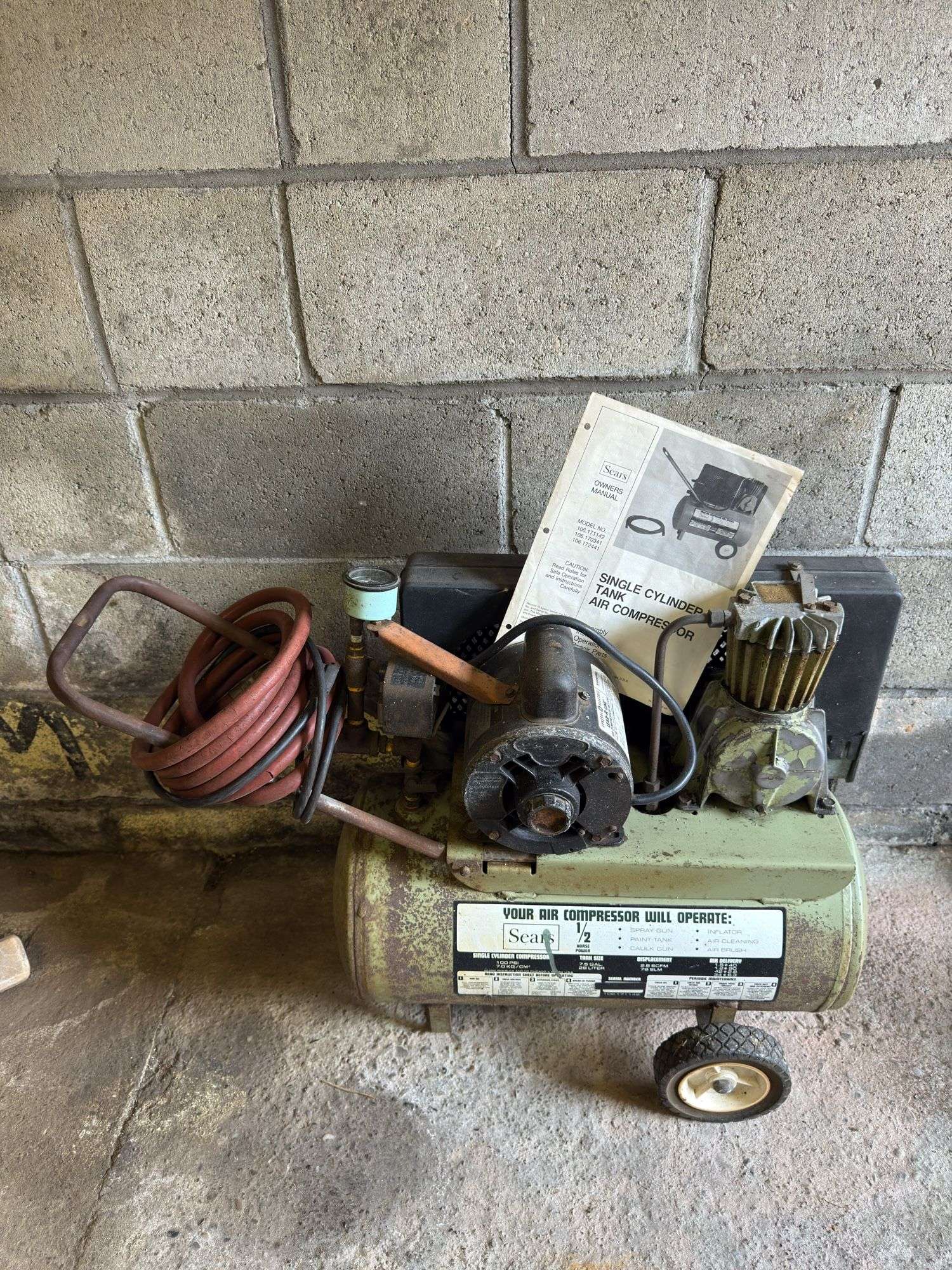 SEARS 1/2 HP AIR COMPRESSOR