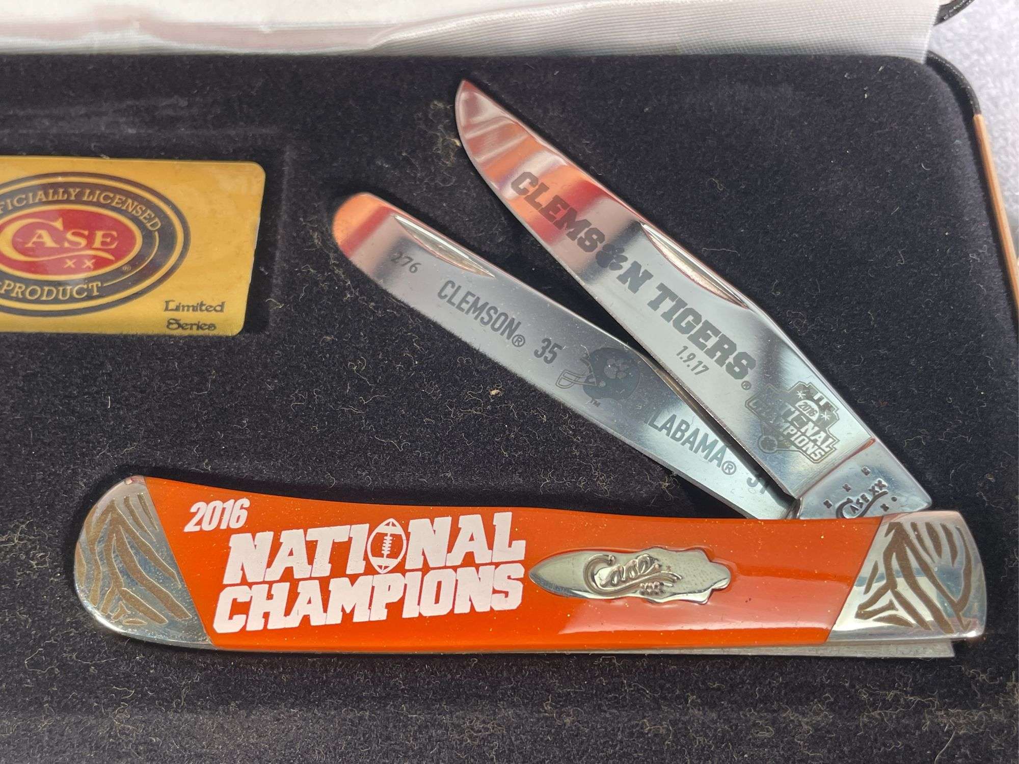 CASE XX 2016 CLEMSON TIGERS NATIONAL CHAMPIONS TRAPPER - Kaufman