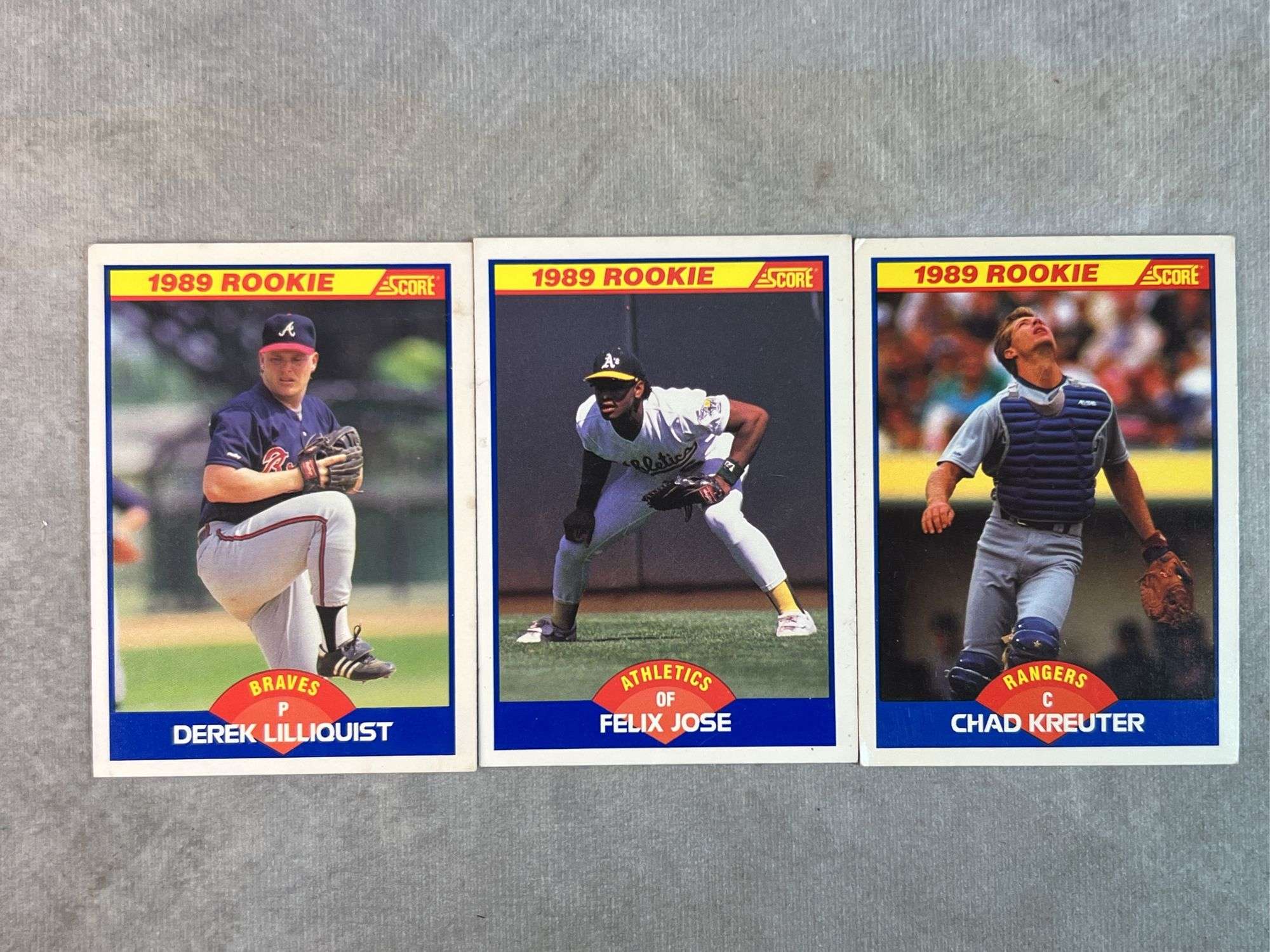 (3) 1989 Rookies ( Felix Rose, Derek Lilliquist, Chad Kreuter)