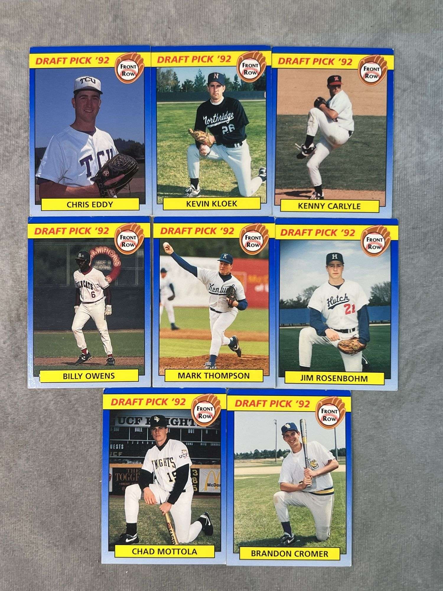 1992 Front Row Draft Picks (Chris Eddy, Kevin Kloek, Kenny Carlyle, Billy Owens, Jim Rosenbohm, Bran