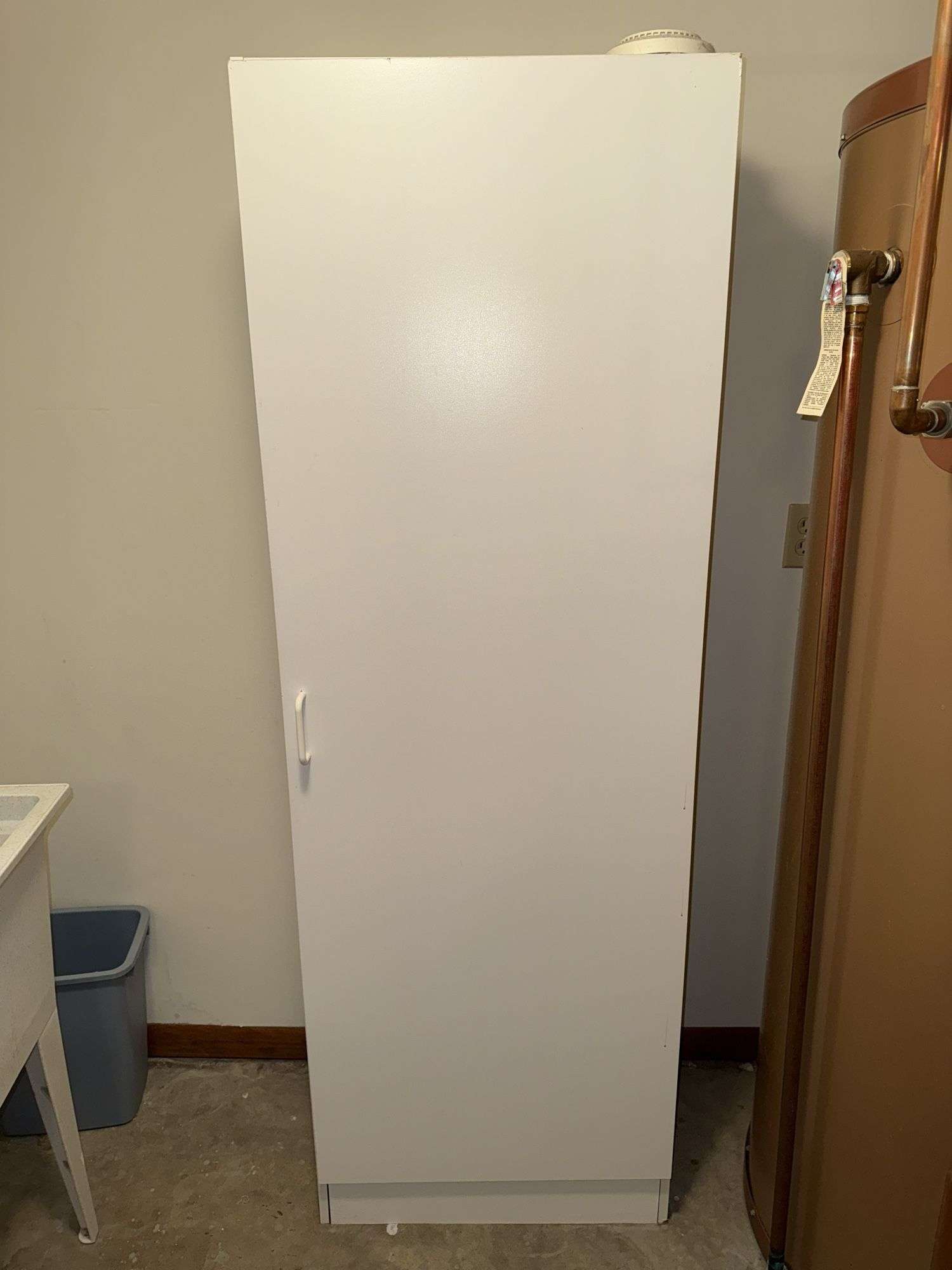 WHITE WOOD CABINET 16”D x 24”W x 72”H