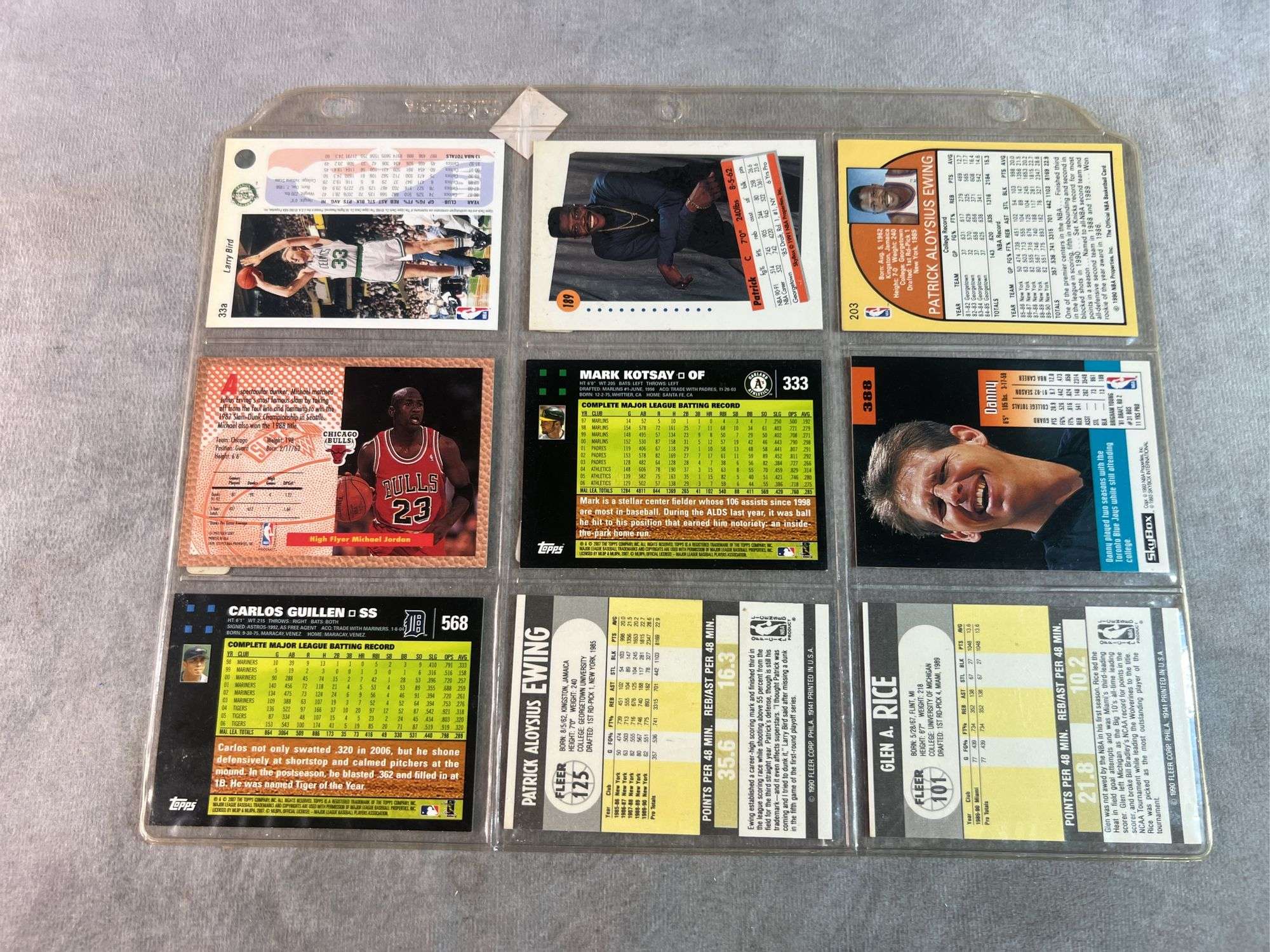 9 Baseball and Basketball Cards