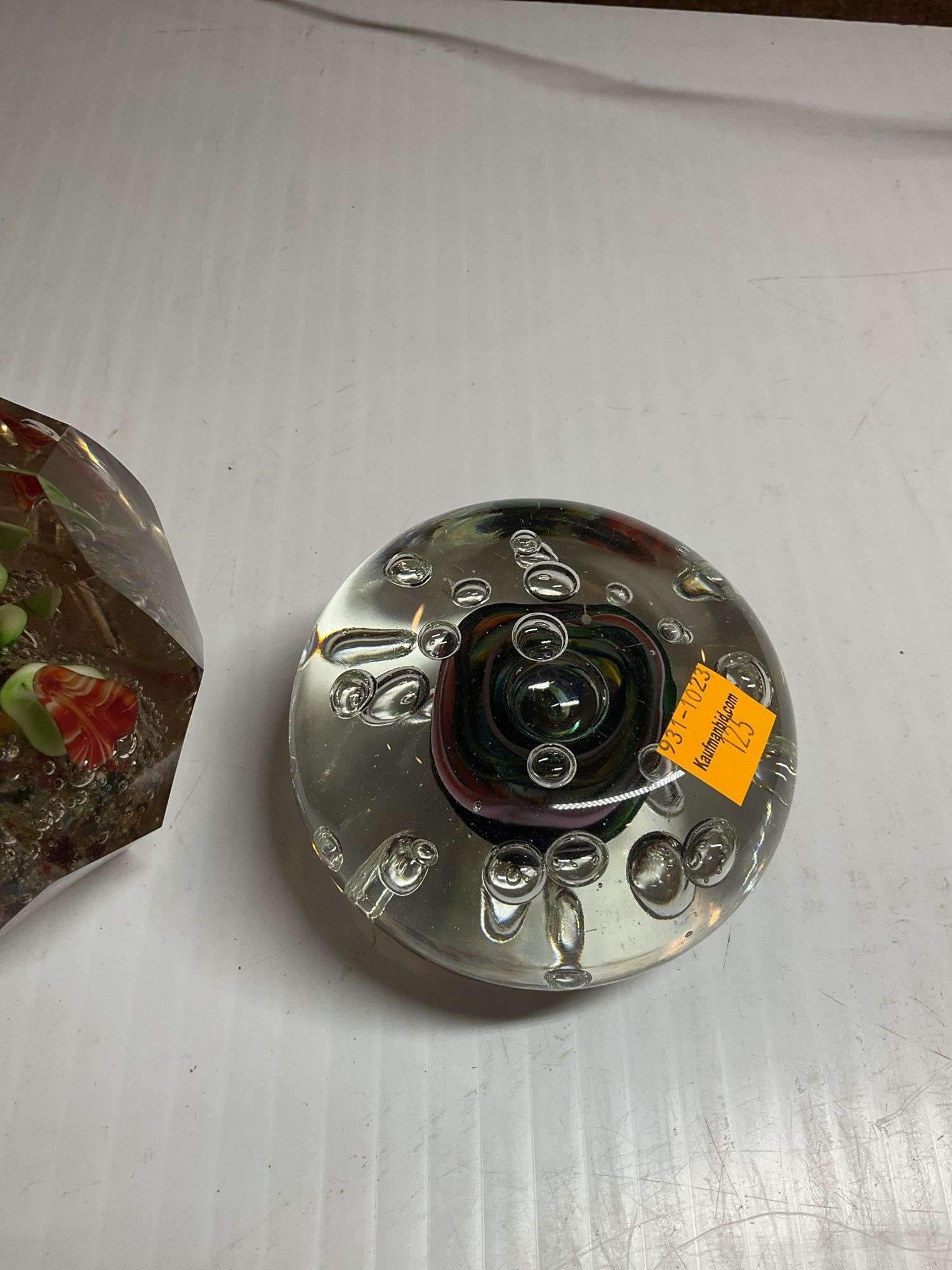 2 Glass Decor Paper Weights