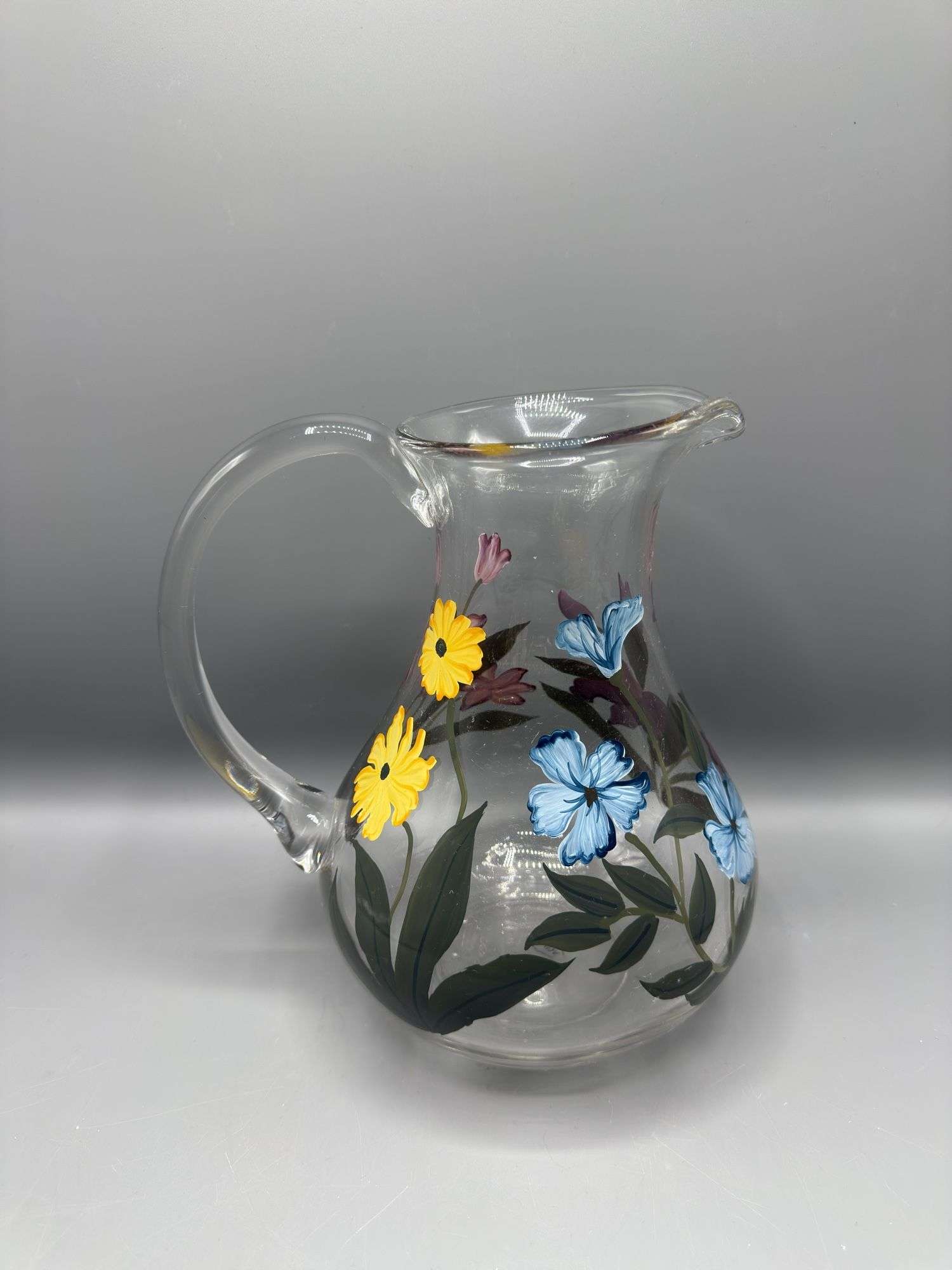 PAIR OF ONEIDA HAND PAINTED PITCHERS