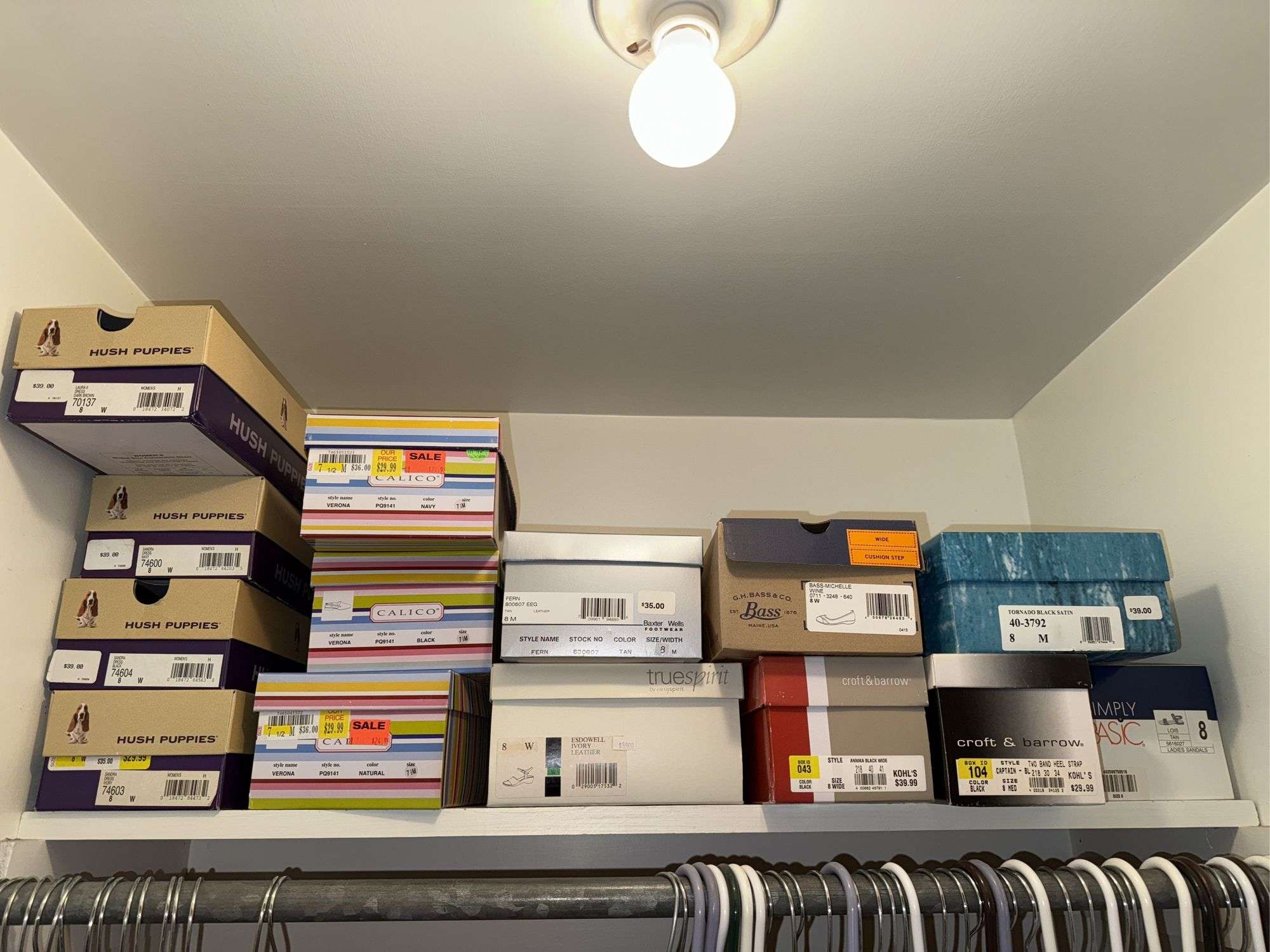 CONTENTS OF SHELVING: SHOES NEW IN BOXES