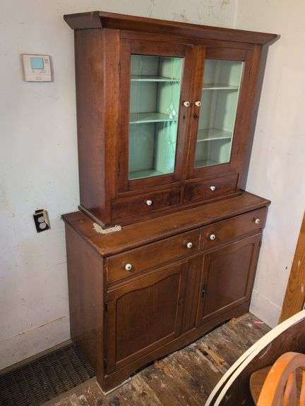 Antique step back cupboard