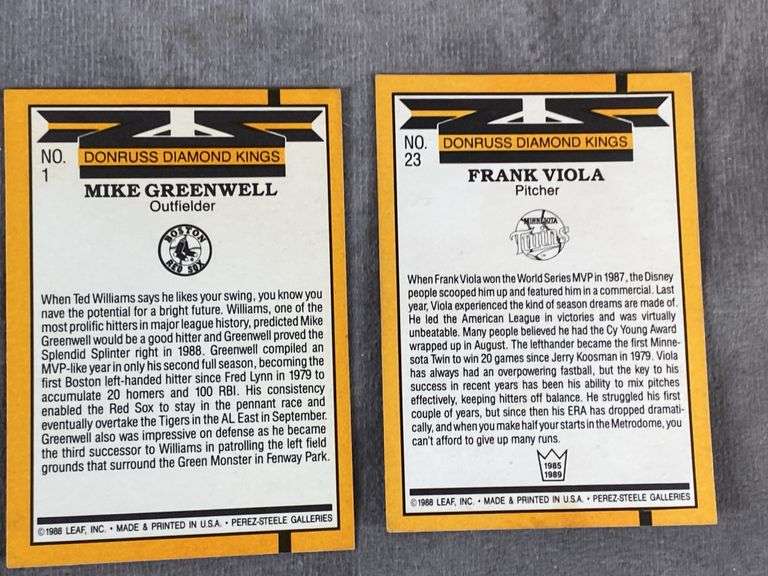 1980s Leaf Donruss Diamond Kings Baseball Cards
