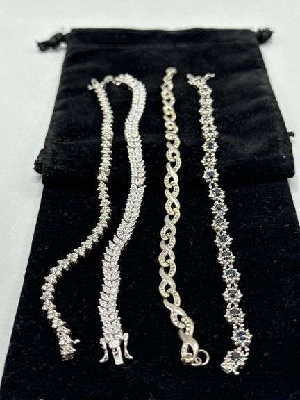 VARIETY OF SILVER (STERLING 925) AND WHITE GOLD (14K) BRACELETS