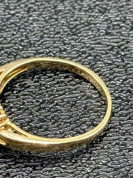 PAIR OF 14K GOLD RINGS: OVAL OPAL/DIAMOND & OVAL CITRINE/DIAMOND @ 6 GRAMS COMBINED