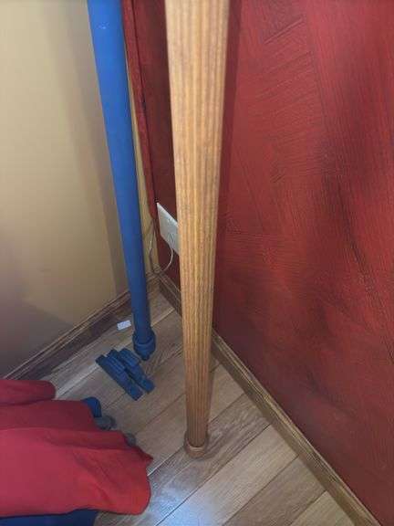 Beach Umbrella and (2) Wooden Curtain Rods