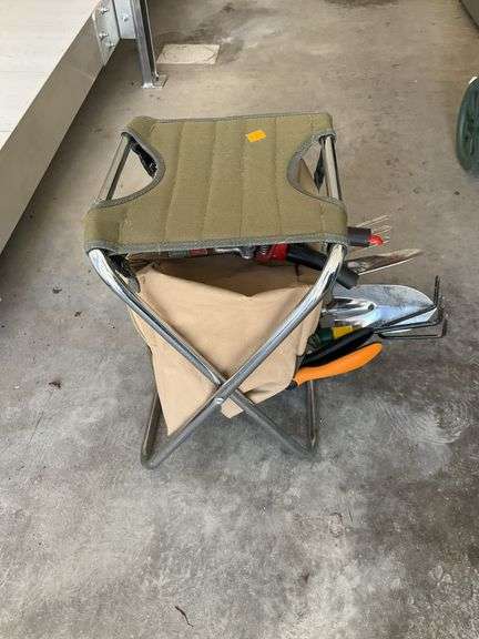 Folding Garden Seat with Tools