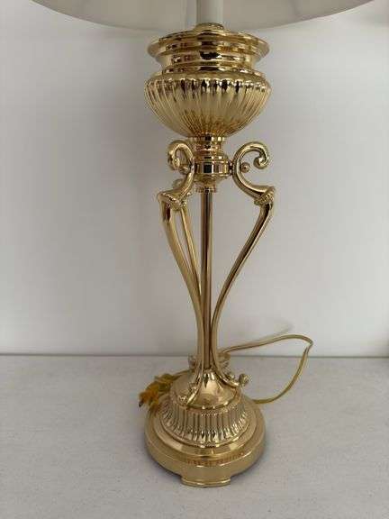 PAIR OF VINTAGE POLISHED BRASS TABLE LAMPS