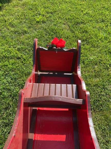 Outdoor Wooden Christmas Sleigh Decoration