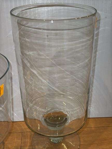 (2) Pedestal Glass Candle Holders