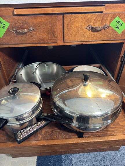 FARBERWARE PAN, DOUBLE BOILER, ELECTRIC FRYING PAN