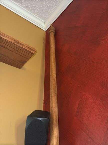 Beach Umbrella and (2) Wooden Curtain Rods