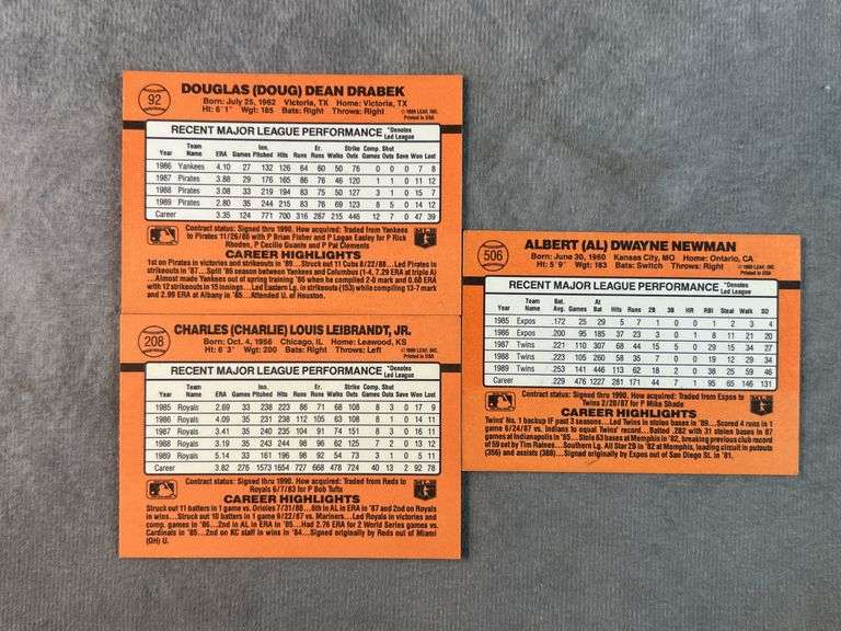 1990 Donruss Baseball Cards