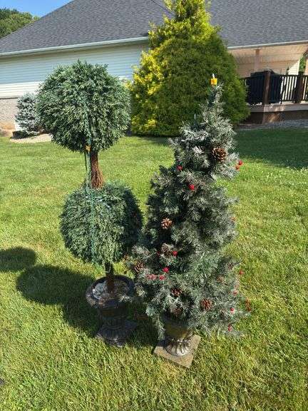 (2) Decorative Christmas Trees