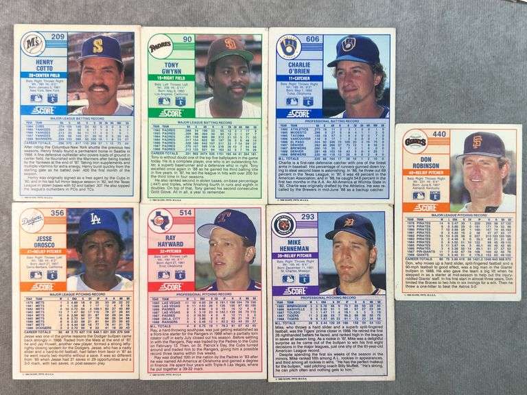 1989 SCORE Assorted Baseball Card