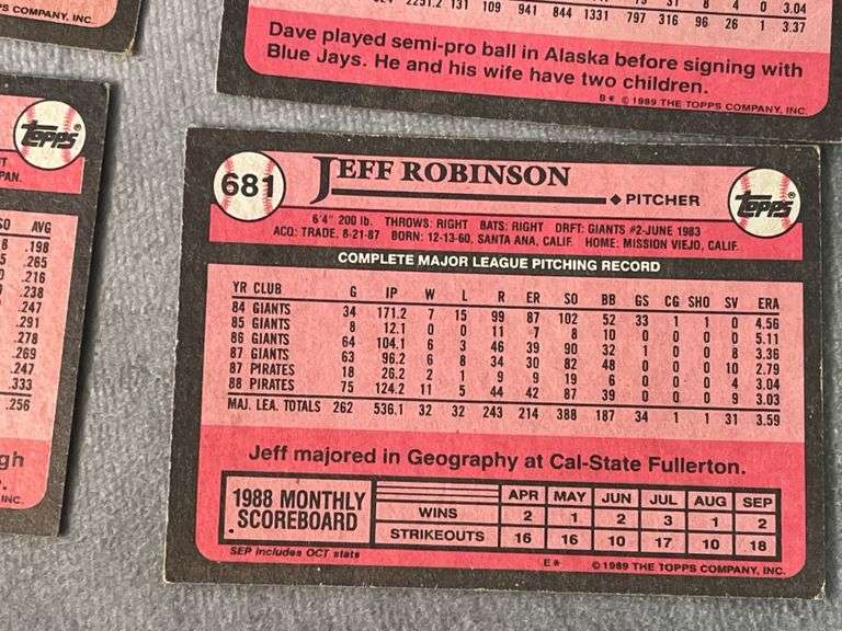 1989 Topps Baseball Cards