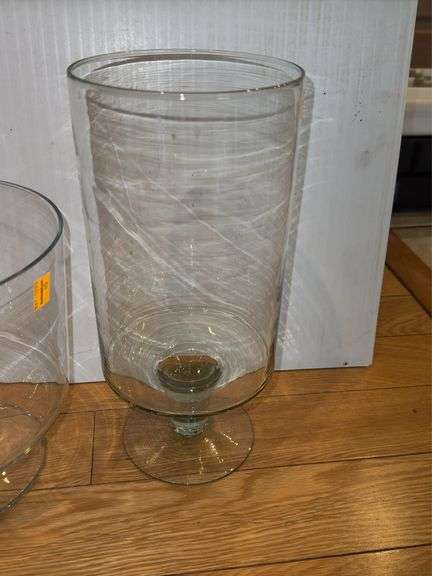 (2) Pedestal Glass Candle Holders