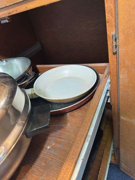 FARBERWARE PAN, DOUBLE BOILER, ELECTRIC FRYING PAN