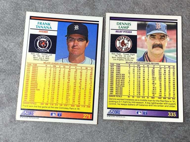 1991 & 1992 SCORE Baseball Cards