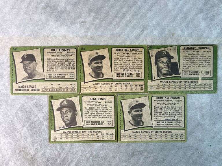 1970 Topps (Bill Rigney, Bruce Dal Canton, Tommy Harper, Hal King)