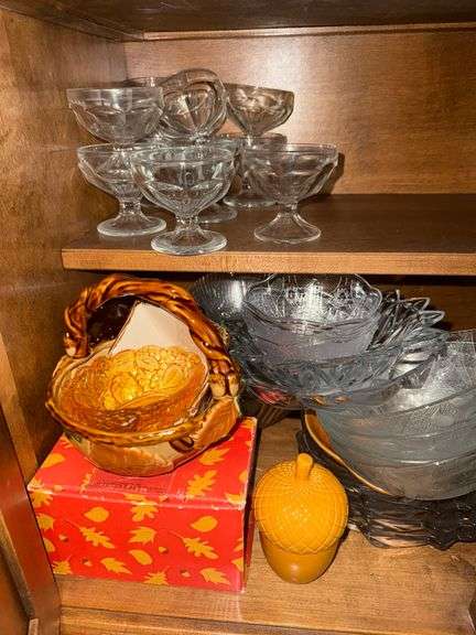 CONTENTS OF CHINA HUTCH DRAWERS AND LOWER CABINETS (ITEMS IN PHOTOS)