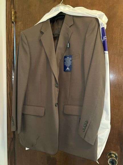 Men’s Brown Stafford Suit Jacket in Garment Bag