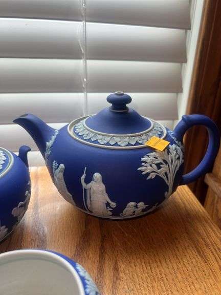 Wedgewood Jasperware 3pc Tea Set, Made in England