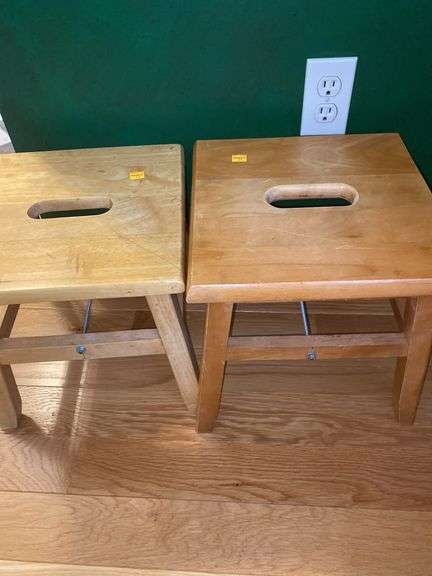 (2) Wooden Stools