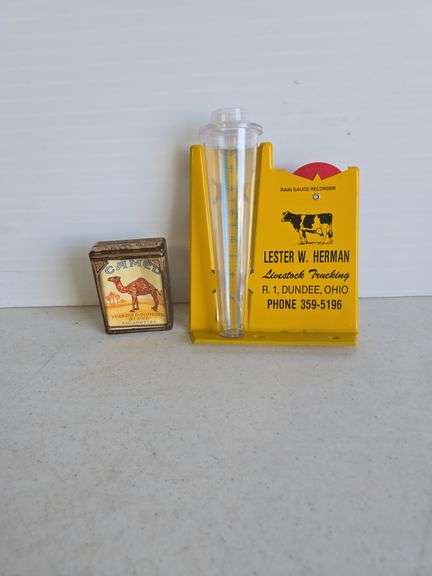 Advertising rain gauge, Camel box