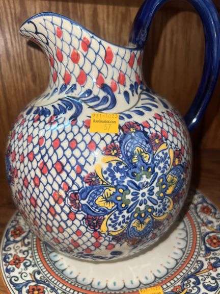 Hand Painted Expressions Pitcher and Plate