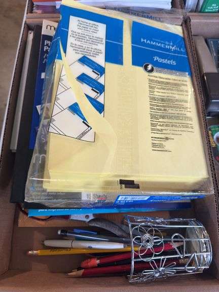 OFFICE SUPPLIES INCLUDING NOTEPADS, STAPLER, TAPE, HOLE PUNCHER, LABELER, SHARPENER, CALCULATOR, ENV
