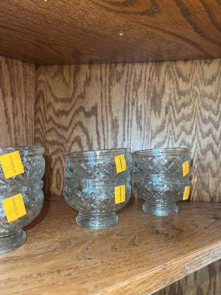 Crystal Diamond Cut Dessert Bowls