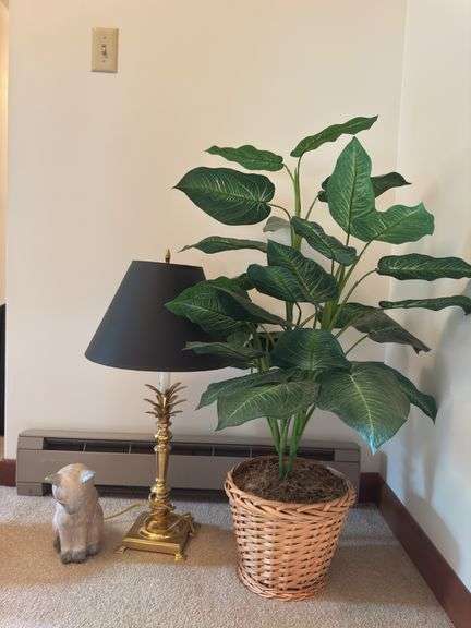 LAMP, FAUX PLANT, CAT
