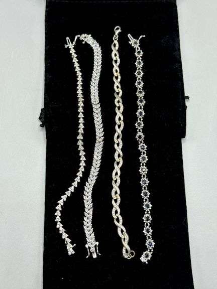 VARIETY OF SILVER (STERLING 925) AND WHITE GOLD (14K) BRACELETS