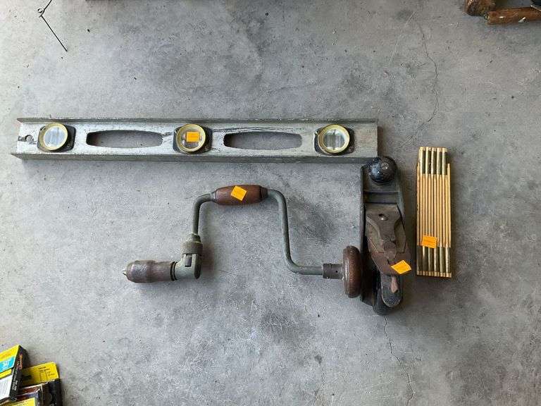 Level, Vintage Planer, Vintage Ruler, Vintage Drill